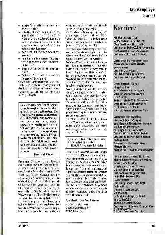 Vorschauseite 2: Pflege hirntoter Menschen