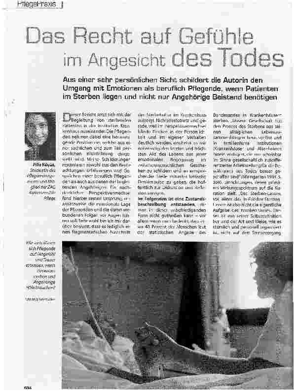 Vorschauseite 1: Das Recht auf Gefühle im Angesicht des Todes