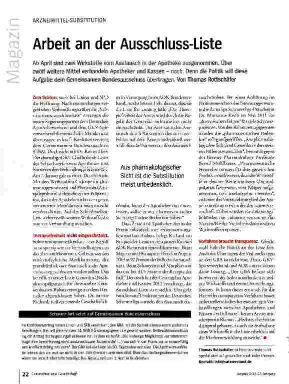 Vorschauseite 1: Arbeit an der Ausschluss-Liste