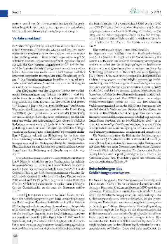 Vorschauseite 3: Schlichtungsausschuss Bund gemäß § 17 c Absatz 3 KHG