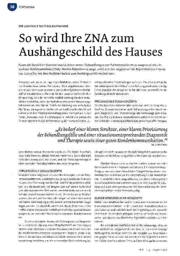 Vorschauseite 1: So wird Ihre ZNA zum Aushängeschild des Hauses