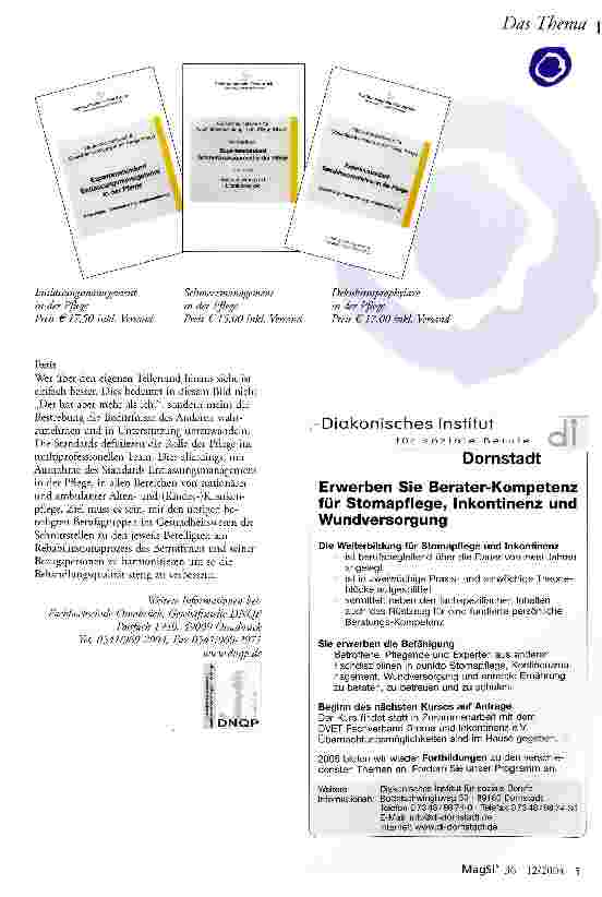 Vorschauseite 3: Wer über den eigenen Tellerrand hinaus sieht ist einfach besserNationale Standards in der Pflege