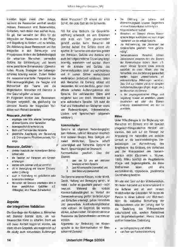 Vorschauseite 2: Kommunikation und Körpersprache mit Menschen mit Demenz - die Integrative Validation (IVA)