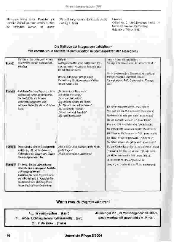 Vorschauseite 4: Kommunikation und Körpersprache mit Menschen mit Demenz - die Integrative Validation (IVA)