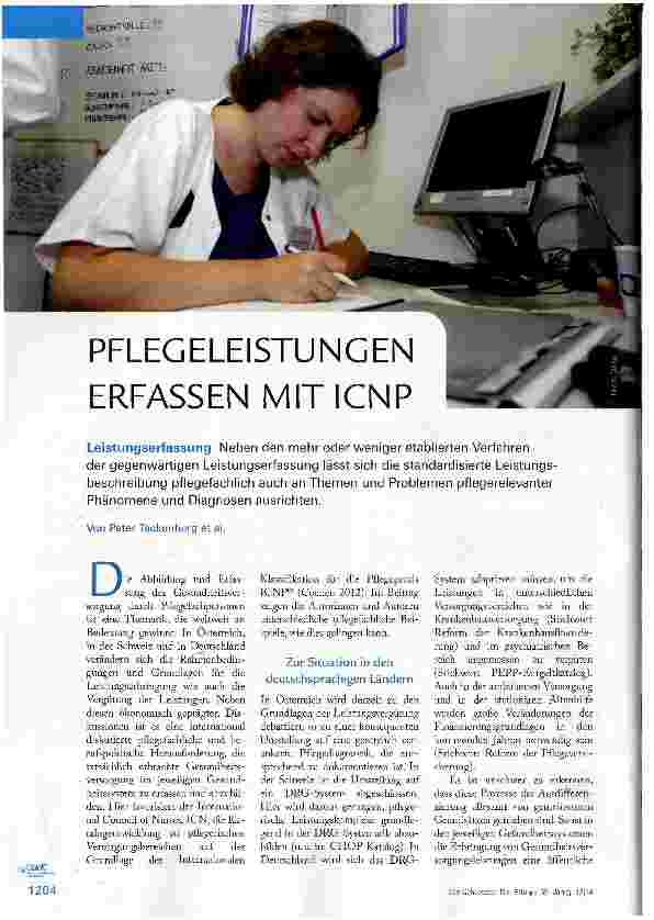 Vorschauseite 1: PFLEGELEISTUNGEN ERFASSEN MIT ICNP