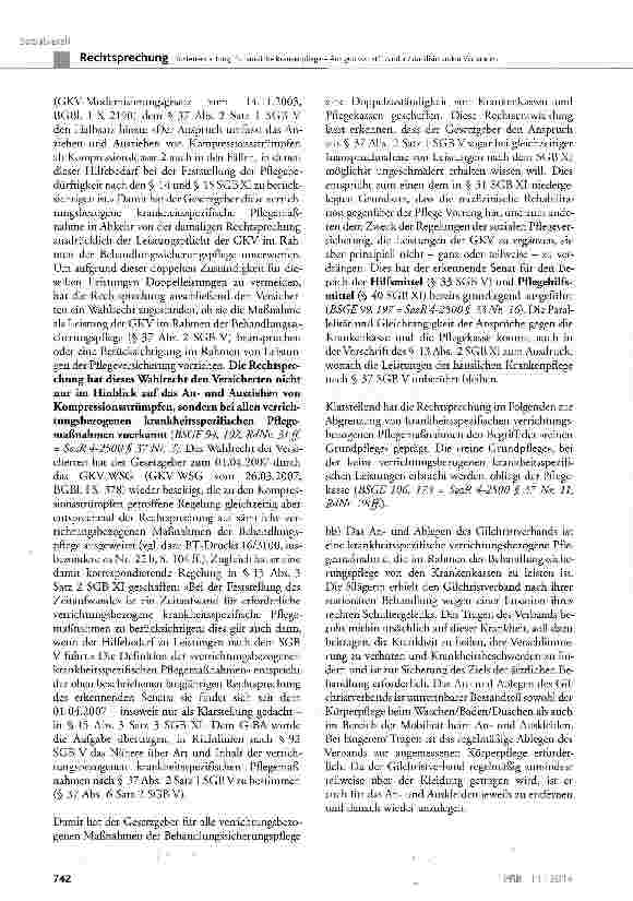 Vorschauseite 4: Kostenerstattung für häusliche Krankenpflege -Anlegen von stützenden/stabilisierenden Verbänden SGB V § 13 Abs. 3 Satz 1, § 37 Abs. 2 Satz 1, Abs. 4 und Abs. 5, § 61 Satz 3; HKP-R…