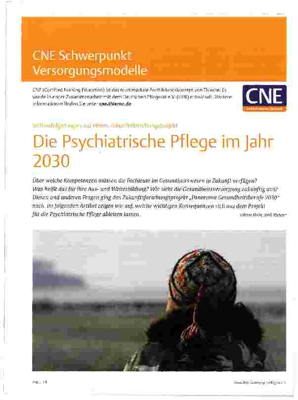 Vorschauseite 1: Die Psychiatrische Pflege im Jahr 2030
