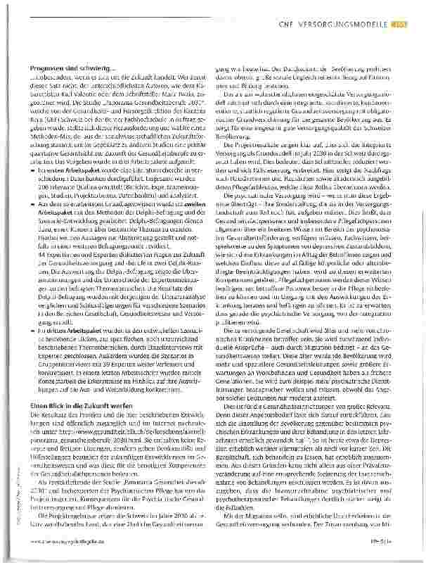 Vorschauseite 2: Die Psychiatrische Pflege im Jahr 2030