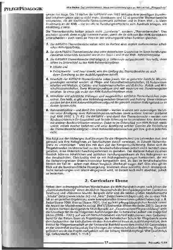 Vorschauseite 4: Der Lernfeldansatz Neue Herausforderungen an den Lernort Pflegeschule