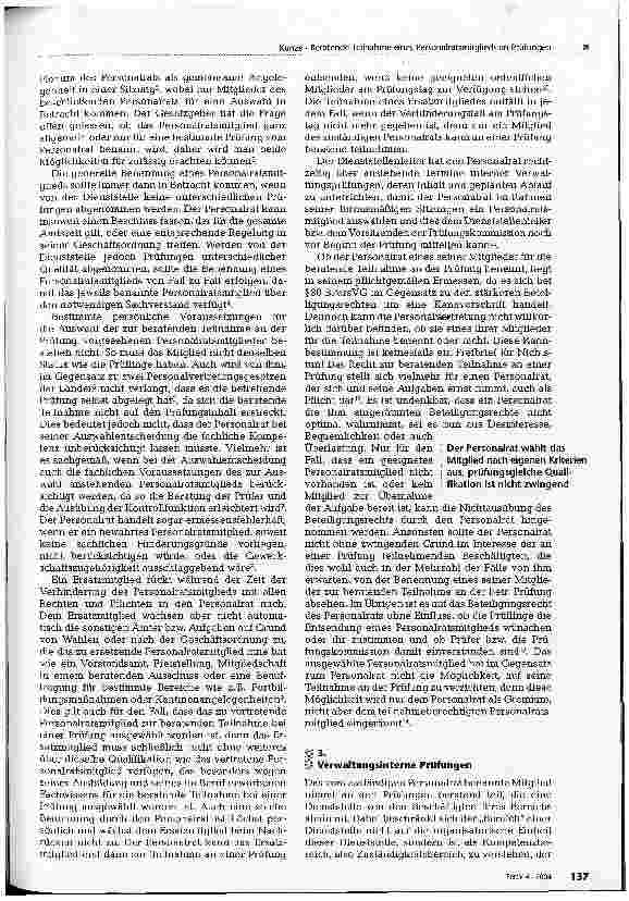 Vorschauseite 2: Beratende Teilnahme eines Personalratsmitglieds an Prüfungen