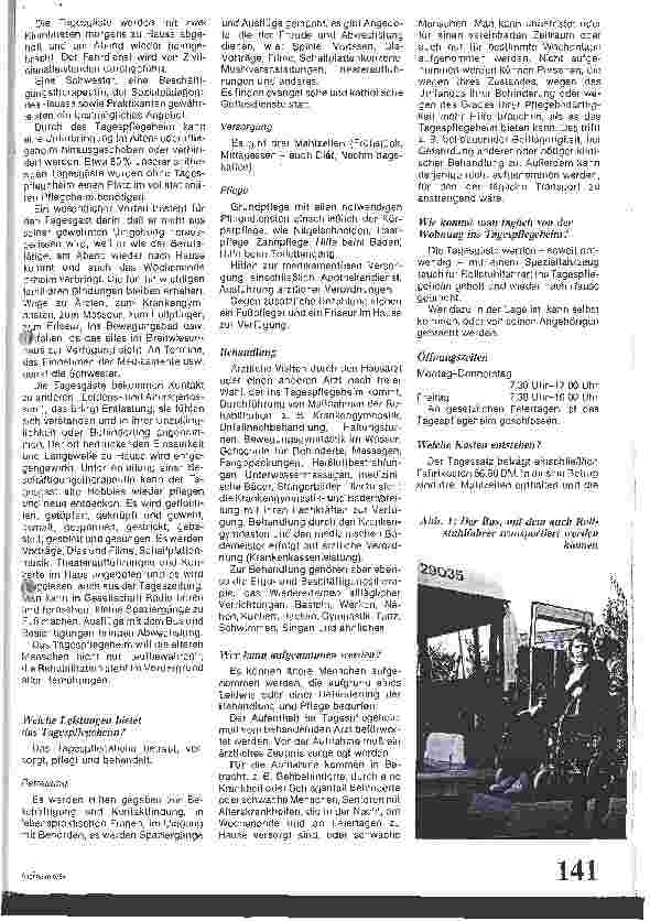 Vorschauseite 2: Tagespflegeheim; eine neue Form der Versorgung älterer und behinderter Menschen