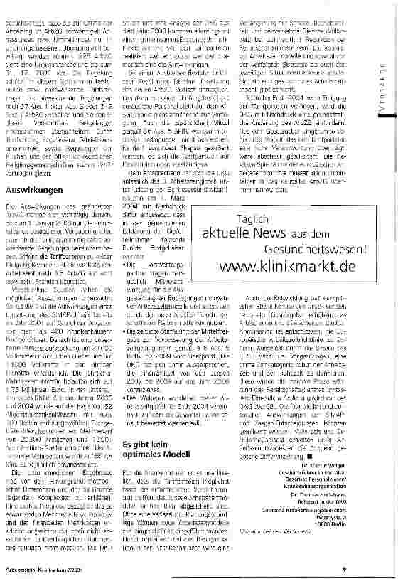 Vorschauseite 2: Flexible tarifliche Regelungen notwenig