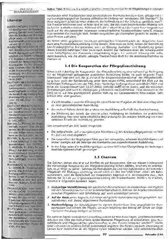 Vorschauseite 5: Reform des Krankenpflegegesetzes Herausforderungen für die Pflegebildungseinrichtungen