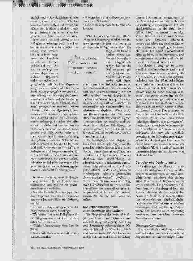 Vorschauseite 2: Anders alt werdenLesben, Schwule und die Altenhilfe