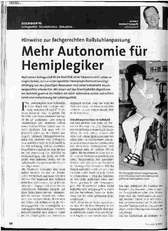 Vorschauseite 1: Mehr Autonomie für Hemiplegiker