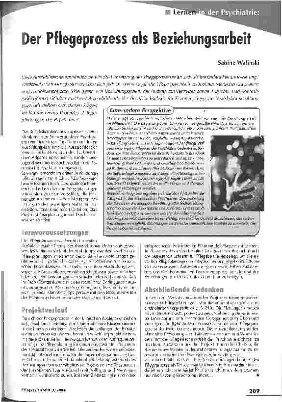 Vorschauseite 1: Der Pflegeprozess als Beziehungsarbeit