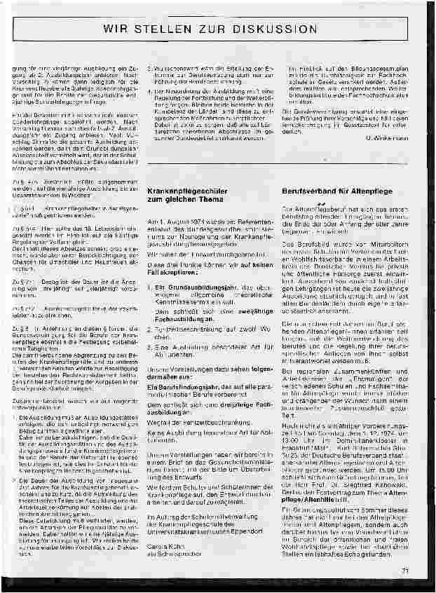 Vorschauseite 2: Stellungnahme der BALK zum Entwurf eines Gesetzes über nichtärztliche Heilberufe in der Geburtshilfe und in der Krankenpflege