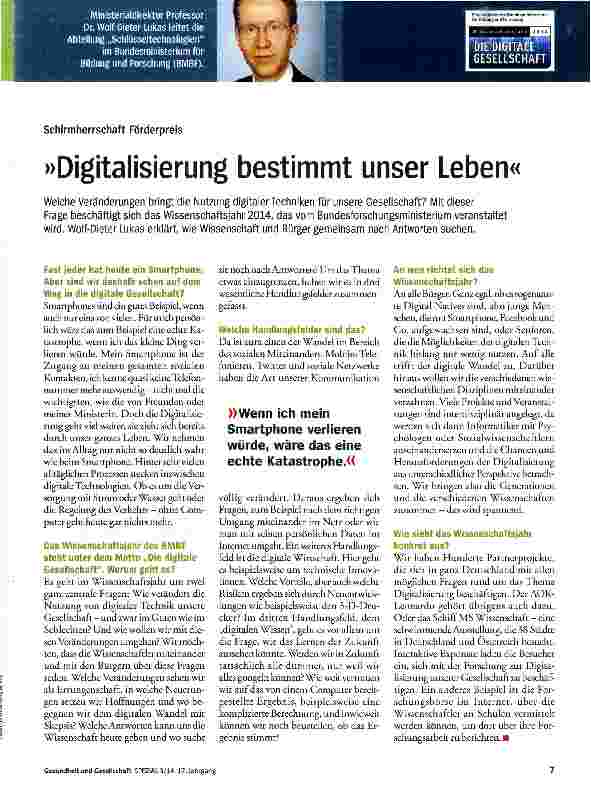 Vorschauseite 1: Digitalisierung bestimmt unser Leben