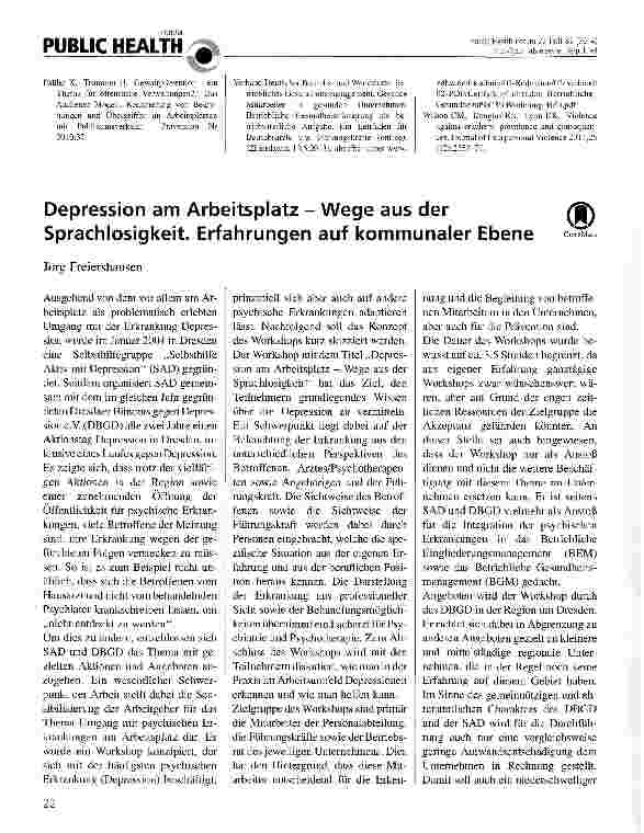 Vorschauseite 3: Die Messung von Burnout-Symptomen und Risikofaktoren mit COPSOQ