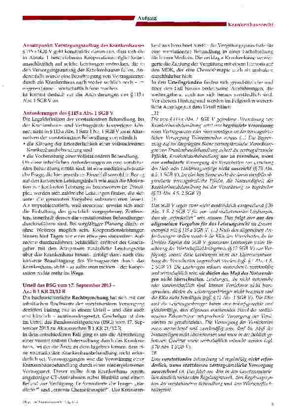Vorschauseite 2: Bundessozialgericht schränkt Kooperationen im prästationären Bereich ein