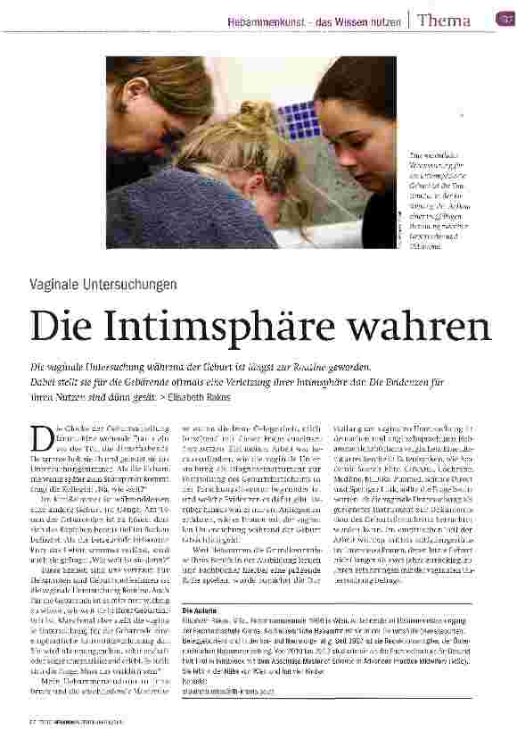 Vorschauseite 1: Die Intimsphäre wahren