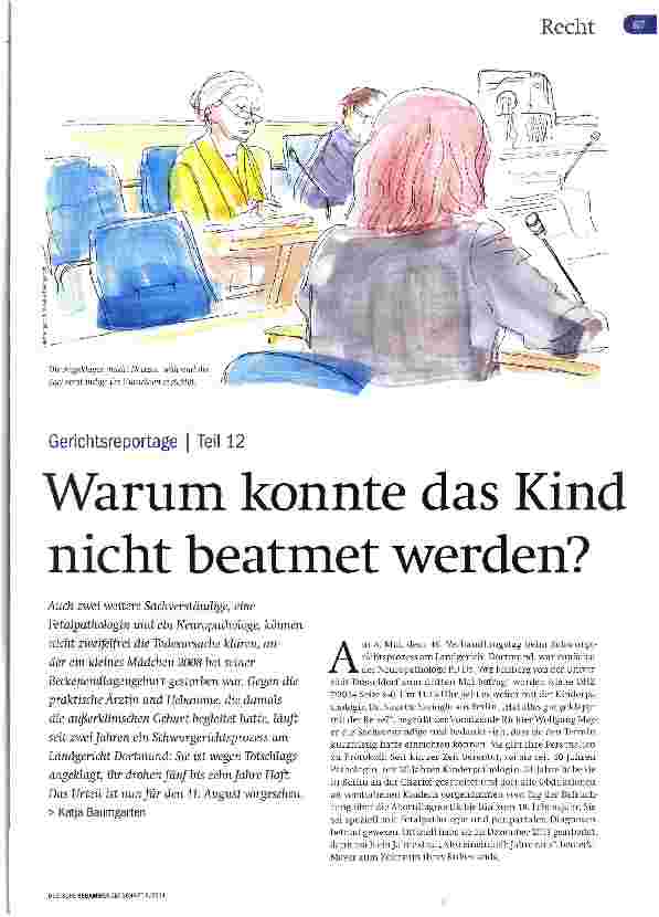 Vorschauseite 1: Gerichtsreportage Teil 12 Warum konnte das Kind nicht beatmet werden?