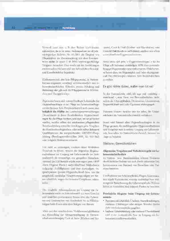 Vorschauseite 2: Grundlagen zur Lebensmittelhygiene im stationären Bereich der Patientenversorgung