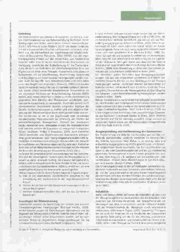 Vorschauseite 2: Analyse der Reliabilität und Anwendung von Goniometern zur Erstellung von Anwendungsempfehlungen für die ergotherapeutische Praxis ein systematischer Review