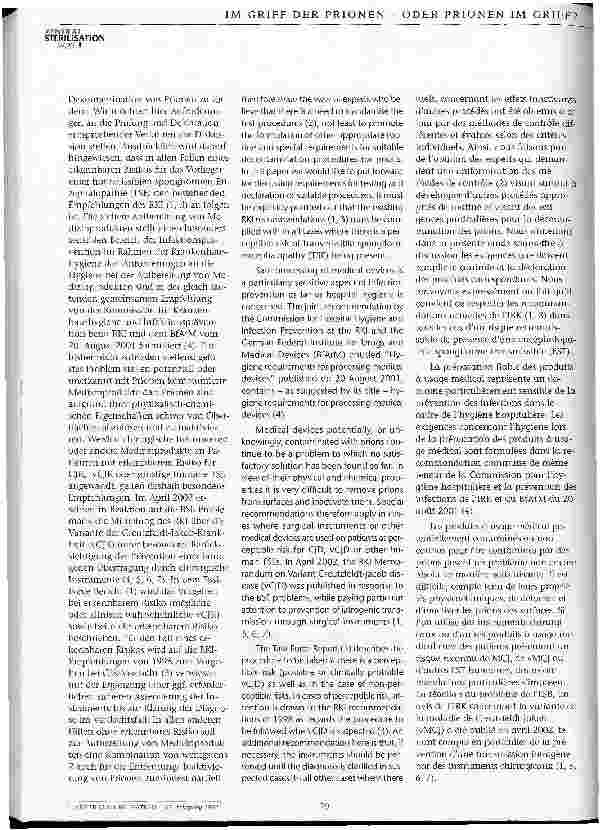 Vorschauseite 2: Inaktivierung und Entfernung von Prionen bei der Aufbereitung von Medizinprodukten Ein Beitrag zur Prüfung und Deklaration geeigneter Verfahren