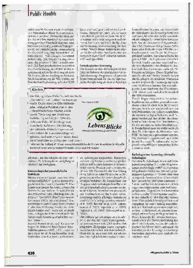 Vorschauseite 3: Weniger Todesfälle durch PrimärpräventionKolorektales Karzinom