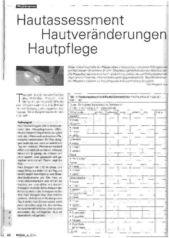 Vorschauseite 1: Hautassessment Hautveränderungen Hautpflege
