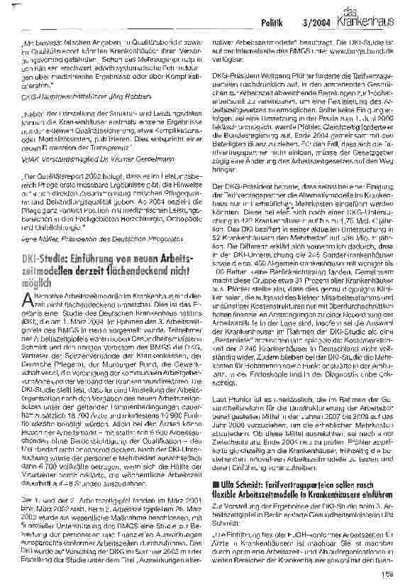 Vorschauseite 3: Ulla Schmidt: Qualität der deutschen Krankenhäuser weltweit führend