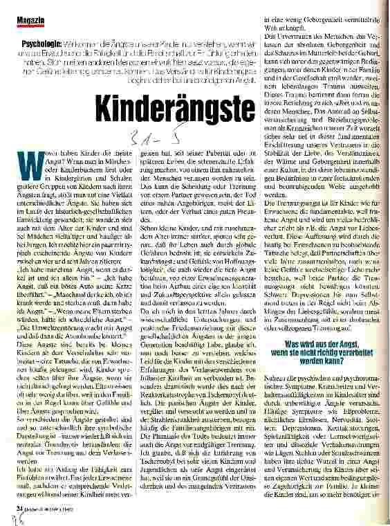 Vorschauseite 1: Kinderängste