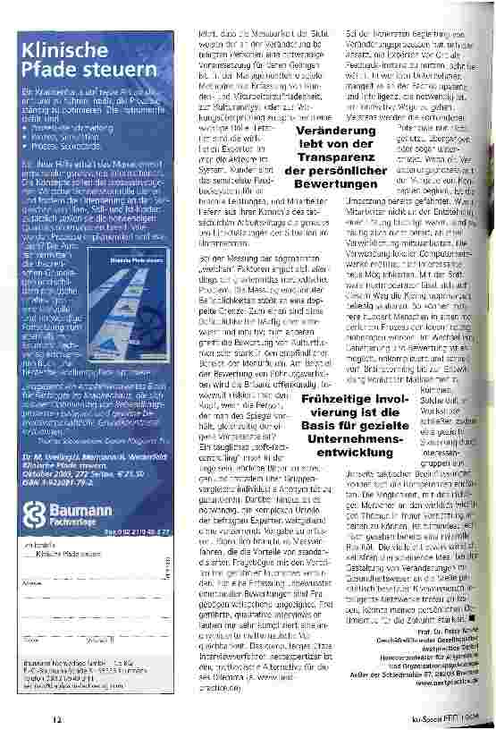 Vorschauseite 3: Vernetzung als Chance Die Veränderungen im Gesundheitssystem erfordern neue Formen strategischer Zusammenarbeit