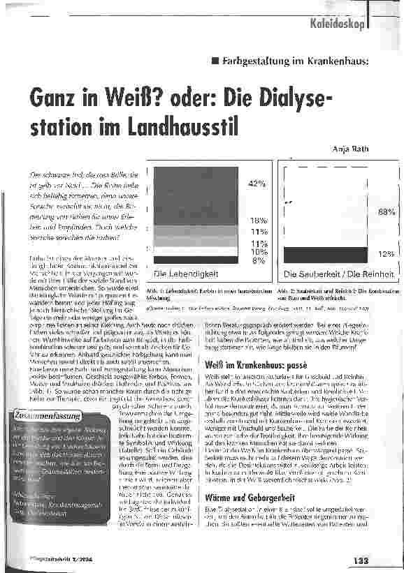 Vorschauseite 1: Ganz in Weiß? oder: Die Dialysestation im Landhausstil