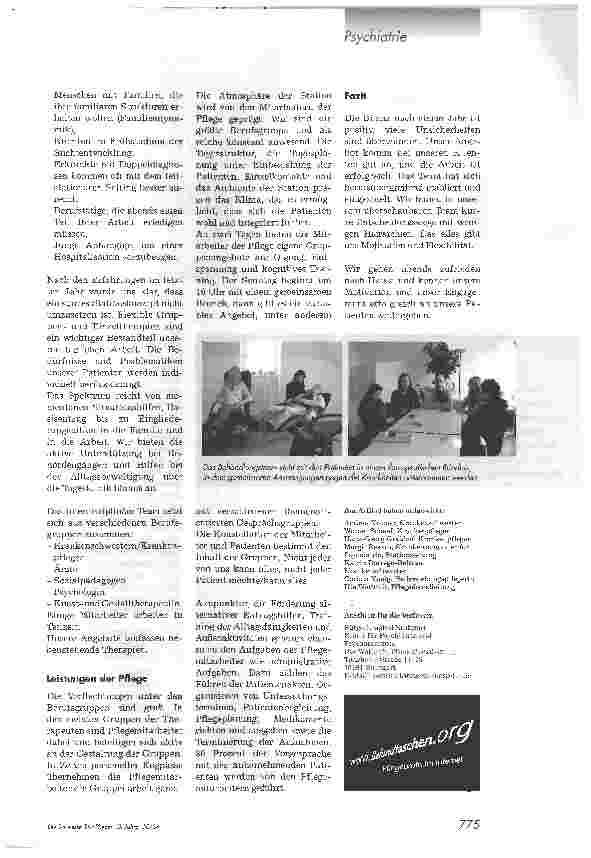 Vorschauseite 2: Tandem - ein neuer WegAlkoholund Drogenentzug in einer Tagesklinik im Bürgerhospital Stuttgart