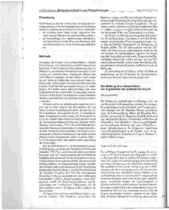 Vorschauseite 2: Ethnografische Studie zu den Pflegeanforderungen jüdischer Migrantinnen in Deutschland