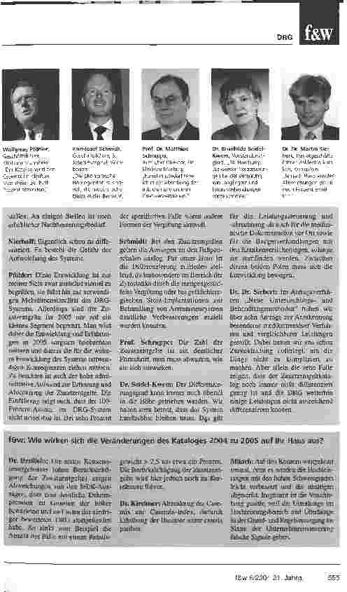 Vorschauseite 3: Fallpauschalenkatalog 2005: Besser, aber nicht optimal