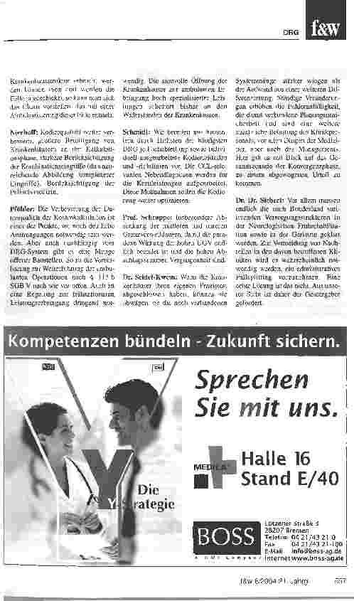 Vorschauseite 5: Fallpauschalenkatalog 2005: Besser, aber nicht optimal
