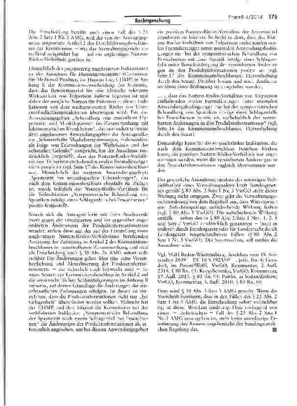 Vorschauseite 3: Beschwerde im Zusammenhang mit der Zulassung eines Arzneimittels mit dem Wirkstoff Tolperison AMG §§ 30 Ta i.V.m. Ha, 30 III, 30 Ha