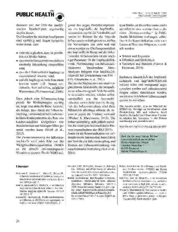 Vorschauseite 2: Influenzaimpfung - für Risikogruppen besonders wichtig