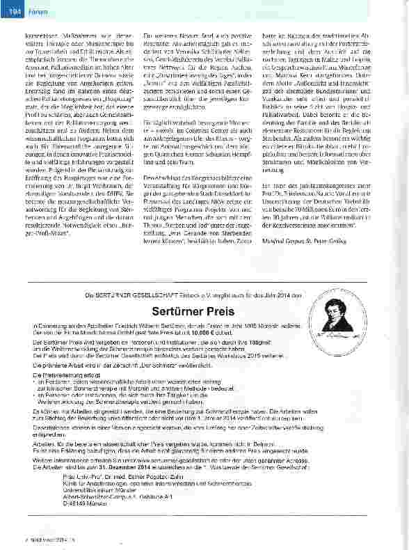 Vorschauseite 3: „Palliativ - Versorgung -Forschung