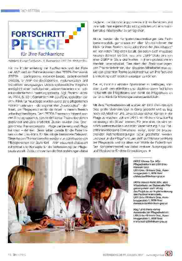 Vorschauseite 5: Wir pflegen unsere Zukunft - 5 Jahre Kompetenzmodell für Pflegeberufe in Österreich