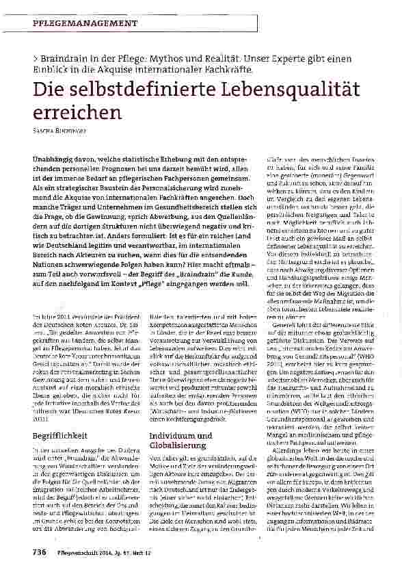 Vorschauseite 1: Die selbstdefinierte Lebensqualität erreichen