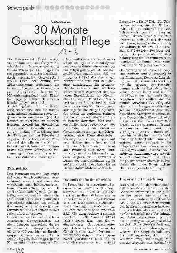 Vorschauseite 1: 30 Monate Gewerkschaft Pflege
