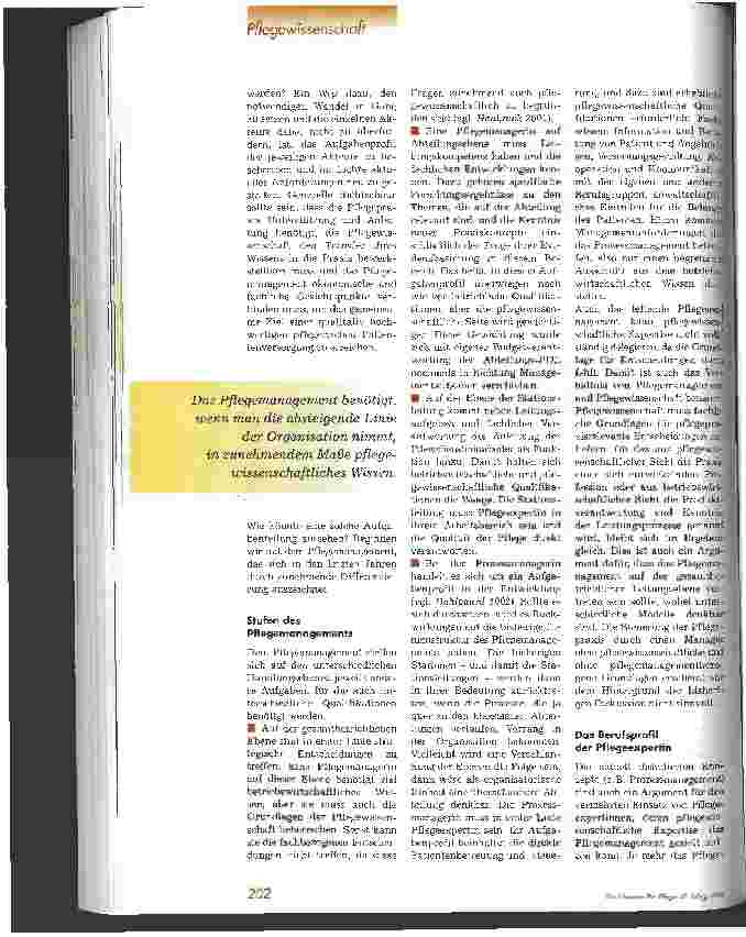 Vorschauseite 2: Management, Wissenschaft und Praxis der Pflege - ein magisches Dreieck?