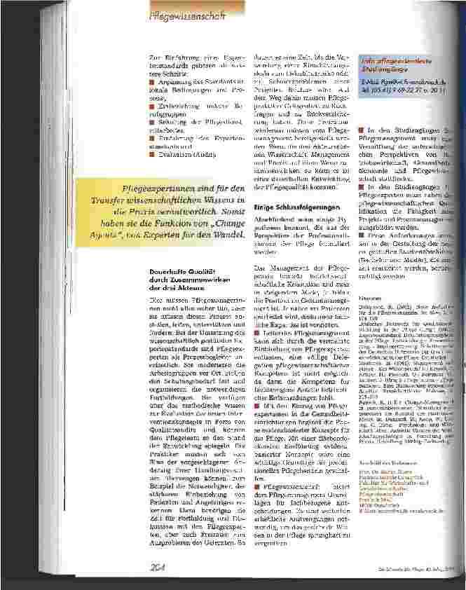 Vorschauseite 4: Management, Wissenschaft und Praxis der Pflege - ein magisches Dreieck?