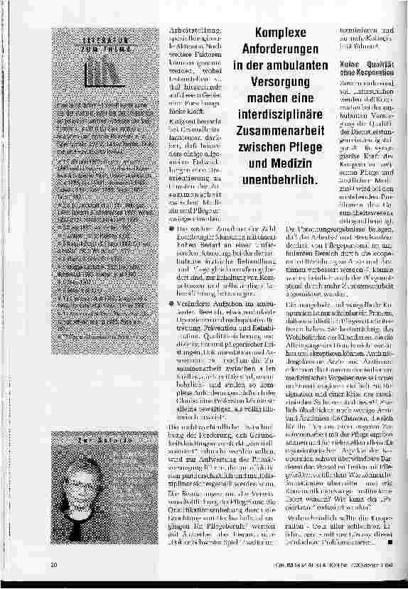 Vorschauseite 3: Das freundliche Desinteresse der Ärzte an der Pflege Fehlende Kooperation zwischen Medizinern und Pflegekräften blockiert