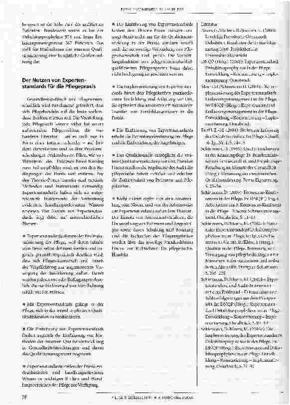 Vorschauseite 4: Expertenstandards in der PflegeVorgehensweise des Deutschen Netzwerks für Qualitätsentwicklung in der Pflege (DNQP) und Nutzen für die Praxis
