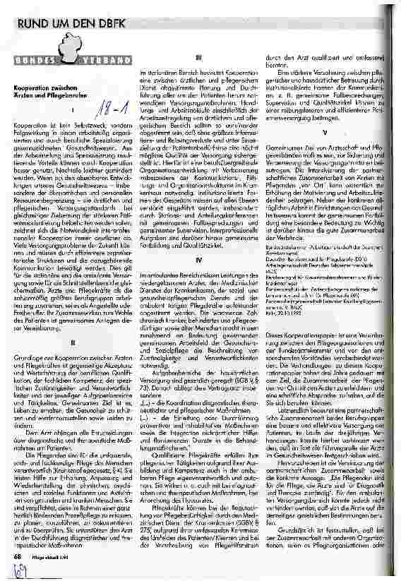 Vorschauseite 1: Kooperation zwischen Ärzten und Pflegeberufen